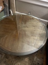 Tampo de mesa redondo de vidro transparente de 42 polegadas 1/2" grosso com borda plana polida e comprar usado  Enviando para Brazil