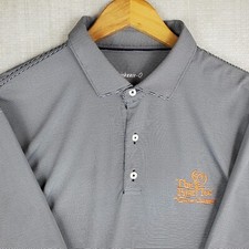 Camisa polo masculina JOHNNIE-O tamanho XL desempenho listrada preta/branca absorção de golfe, usado comprar usado  Enviando para Brazil