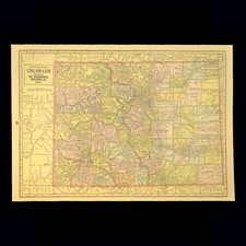 Vintage colorado map for sale  Willow Grove