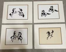 Usado, Arte vintage Scherenschnitte corte tesoura fosca - Conjunto de 4 cavalos comprar usado  Enviando para Brazil