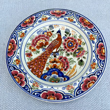 Vintage delft peacock for sale  IPSWICH