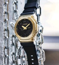 Relógio Casio G SHOCK GA 2100-1A9 ouro mostrador preto pulseira de borracha comprar usado  Enviando para Brazil