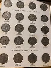 1937 1966/7 Pasta de Colecionador de Moedas Sandálias Prata Xelim Sixpence Completo 1952 comprar usado  Enviando para Brazil