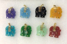 Colar pingente de elefante genuíno multicolorido vermelho jade olhos cúbicos de zircônia 18KGP comprar usado  Enviando para Brazil