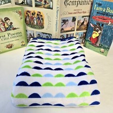 Usado, RARO Cobertor de Bebê Zak & Zoey Azul Verde Branco Geométrico Meio Círculos Pelúcia Lovey comprar usado  Enviando para Brazil