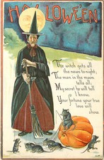 Halloween postcard witch for sale  Redding