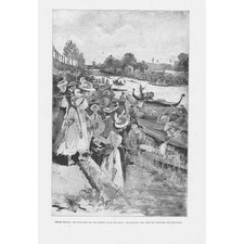 HENLEY REGATTA O Calor Final para os Cabuleiros de Diamante - Estampa Antiga 1897 comprar usado  Enviando para Brazil