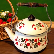 1982 Sheffield Strawberries 'n Cream porcelana esmalte bule de chá chaleira com tampa comprar usado 1982 Sheffield Strawberries 'n Cream porcelana esmalte bule de chá chaleira com tampa comprar usado  Enviando para Brazil