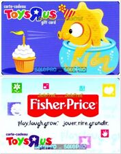 2x LOTE DE CARTÕES DE PRESENTE COLECIONÁVEIS TOYSRUS FISHING PRICE PLAY RIR CRESCER PEIXE EM TANQUE comprar usado  Enviando para Brazil