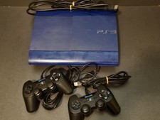 Cabos Cntrl PlayStation 3 azul PS3 Super Slim 500GB x2 PAL CECH-4002C testado GC comprar usado  Enviando para Brazil