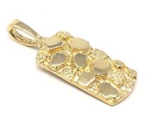 Pingente amuleto de pepita retangular sólido ouro amarelo 10k 1,2" 2,8 gramas comprar usado  Enviando para Brazil
