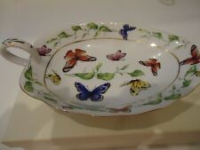 I. Godinger & Co Butterfly Garden 9" bandeja com cabo folha porcelana #5270 branco vintage comprar usado  Enviando para Brazil