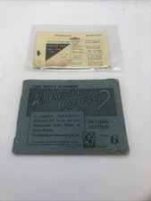 Vintage car index for sale  KIDDERMINSTER