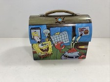 Raro Viacom Bob Esponja Caixa de Lata Krusty Krab Lancheira Caranguejo Cúpula Versão Base Quadrada comprar usado  Enviando para Brazil