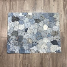 Tapete de bolso jeans azul jeans vintage personalizado cabide de parede peça feita à mão arte popular, usado comprar usado  Enviando para Brazil