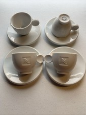 Conjunto de 4 xícaras e pires de café expresso NESPRESSO logotipo N branco Alemanha impressão polegar comprar usado  Enviando para Brazil