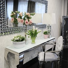 Konsola glamour Ludwik stal szlachetna blat szklany nowoczesny na sprzedaż  PL