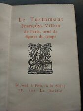 Testament françois villon d'occasion  Marquise