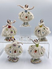 Estatuilla Bailarina De Porcelana Dresde Con Red De Ballet Y Encaje X 5 comprar usado  Enviando para Brazil