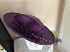 Purple wedding hat for sale  COBHAM