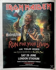 Iron Maiden Tour Date LDN Stadium 2025 Ad Newspaper Advert Poster Large 14x11”, usado comprar usado  Enviando para Brazil
