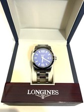Usado, Longines Conquest relógio de quartzo masculino de luxo mostrador azul aço inoxidável comprar usado  Enviando para Brazil