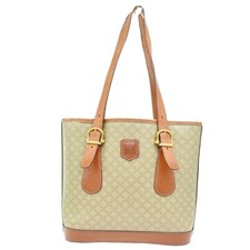 Bolsa de ombro CELINE logotipo padrão macadame PVC couro marrom bege Itália 60EE757 comprar usado  Enviando para Brazil