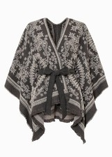 Poncho bindegürtel schiefergr gebraucht kaufen  Deutschland