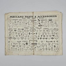 Tabla de piezas y accesorios Meccano años 30 hoja de referencia original vintage en muy buena condición segunda mano  Embacar hacia Mexico