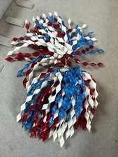 Usado, Clipes de sapato vintage fogos de artifício PomPom vermelho branco azul contas de plástico penduradas comprar usado  Enviando para Brazil