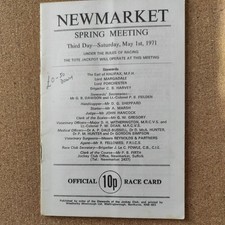 Newmarket race card for sale  MALVERN