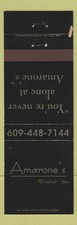 Matchbook cover amarone for sale  USA