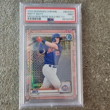 2020 Bowman Chrome Rose Mega Box refrator dourado 1/1 Brett Baty PSA 9 comprar usado  Enviando para Brazil