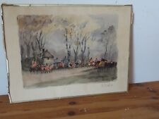 Peinture aquarelle chasse d'occasion  Livron-sur-Drôme