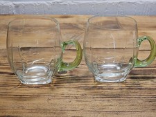 Par de lindos copos/canecas de vidro verde vintage designer comprar usado  Enviando para Brazil