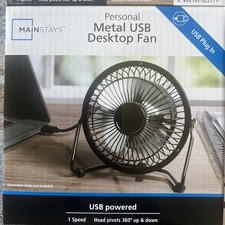 Ventilador de mesa Mainstays pessoal metal USB 4 polegadas novo comprar usado  Enviando para Brazil