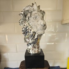 Silver lion bust for sale  MANSFIELD