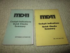 (2) Vintage Airlines-Douglas Aircraft MD-11 Cockpit Quick Checks 1992-93 comprar usado  Enviando para Brazil
