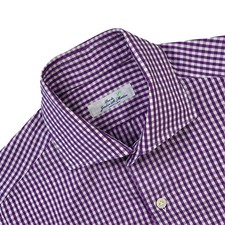 Usado, Uomo M Rue de Jardin St.Martin Viola Mini Plaid Cotone Camicia Aperto Colletto comprar usado  Enviando para Brazil