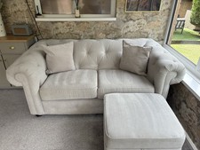 Two sofas footstool for sale  RUNCORN