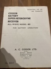 Cossor model 483 for sale  STEVENAGE