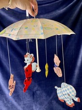 Berço musical animal vintage móvel berçário giratório brinquedo boneca anos 60 LEIA, usado comprar usado  Enviando para Brazil