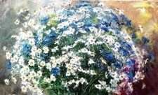 Quadro olio margherite usato  Pesaro