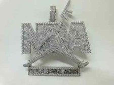 Pingente masculino 5 quilates redondo de moissanita Never Broke Again NBA folheado a ouro branco 14K comprar usado  Enviando para Brazil