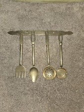 Usado, Conjunto de utensílios de cozinha vintage latão maciço 4 peças com cabide comprar usado  Enviando para Brazil
