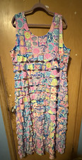 Vestido longo Lulu B em camadas Cha Cha babado rosa praia resort novo sem etiquetas 2X Plus comprar usado  Enviando para Brazil