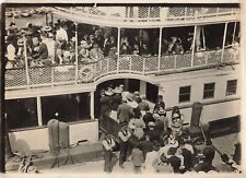 Vestido de passageiros Paddle Steamer Boat Dock 1910 Press Photo NJ Shore 5x7 a*P151a comprar usado  Enviando para Brazil