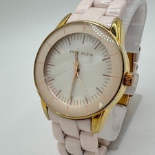 Relógio de quartzo Anne Klein AK/1360 feminino cerâmica rosa esfregão analógico nova bateria 7" comprar usado  Enviando para Brazil