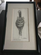 Framed cat print for sale  BANSTEAD