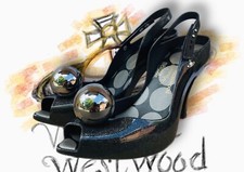 Bomba de Salto Vivienne Westwood x Melissa Anglomania Preta Tamanho 40 EUA 9 Bola de Borracha comprar usado  Enviando para Brazil
